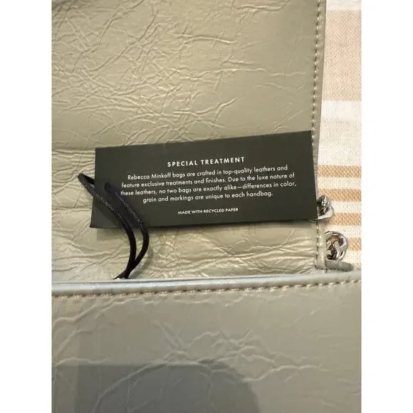 Rebecca Minkoff NWT | gray Deco quilted clutch handbag purse, silver accents - Picture 9 of 9